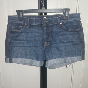 7 For All Mankind: Button Fly Cuffed Denim Shorts - Women's Size 28